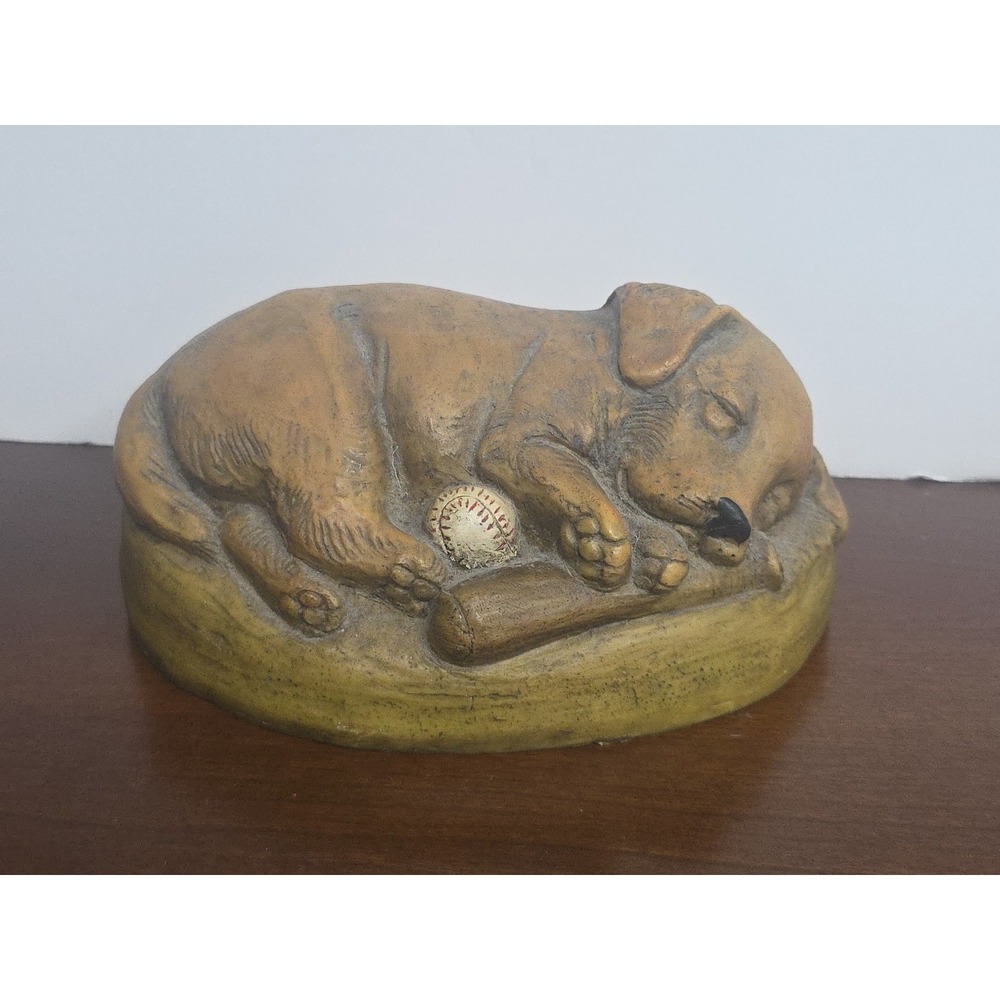 Sleeping Labrador Retriever Dog Baseball Statue 2000 Telle M. Stein 8.5"